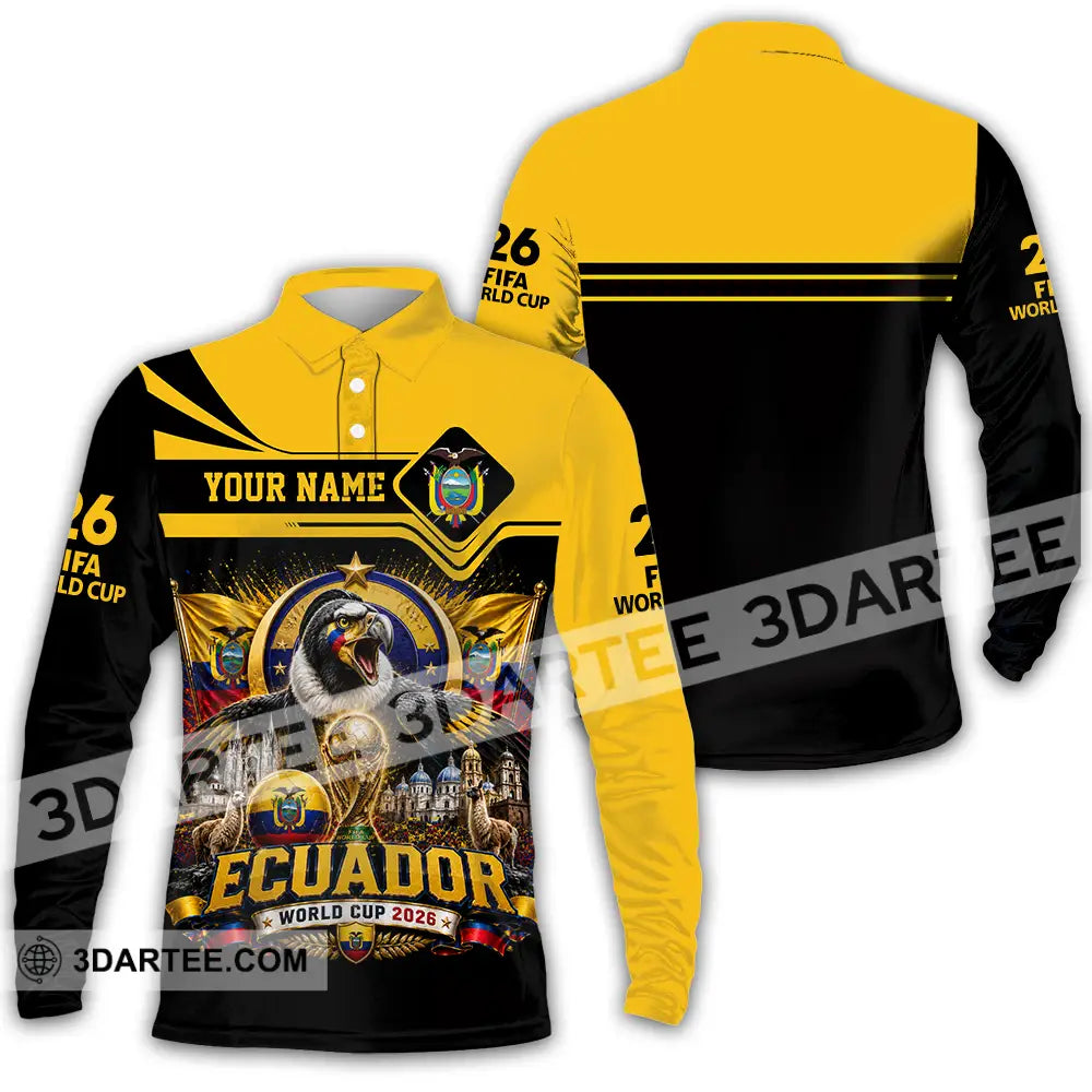 Unisex Shirt - Custom Ecuador World Cup 2026 Shirt - Long Sleeve Polo / S - T-shirt