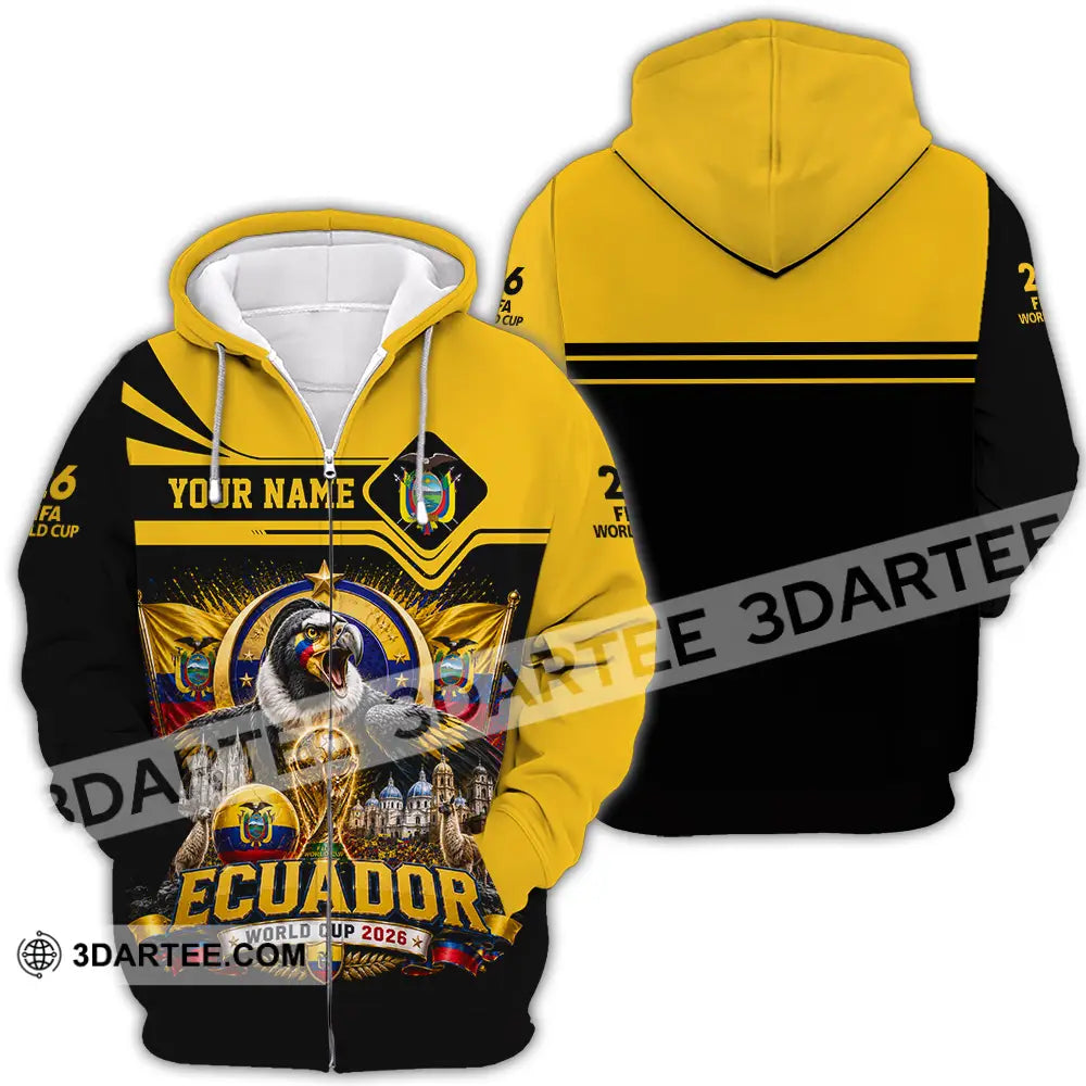 Unisex Shirt - Custom Ecuador World Cup 2026 Shirt - Zipper Hoodie / S - T-shirt