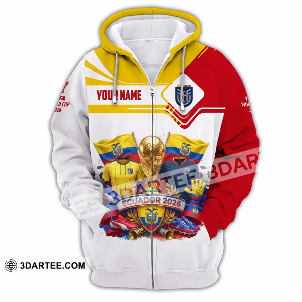 Unisex Shirt - Custom Ecuador World Cup 2026 Shirt - Zipper Hoodie / S - T-shirt