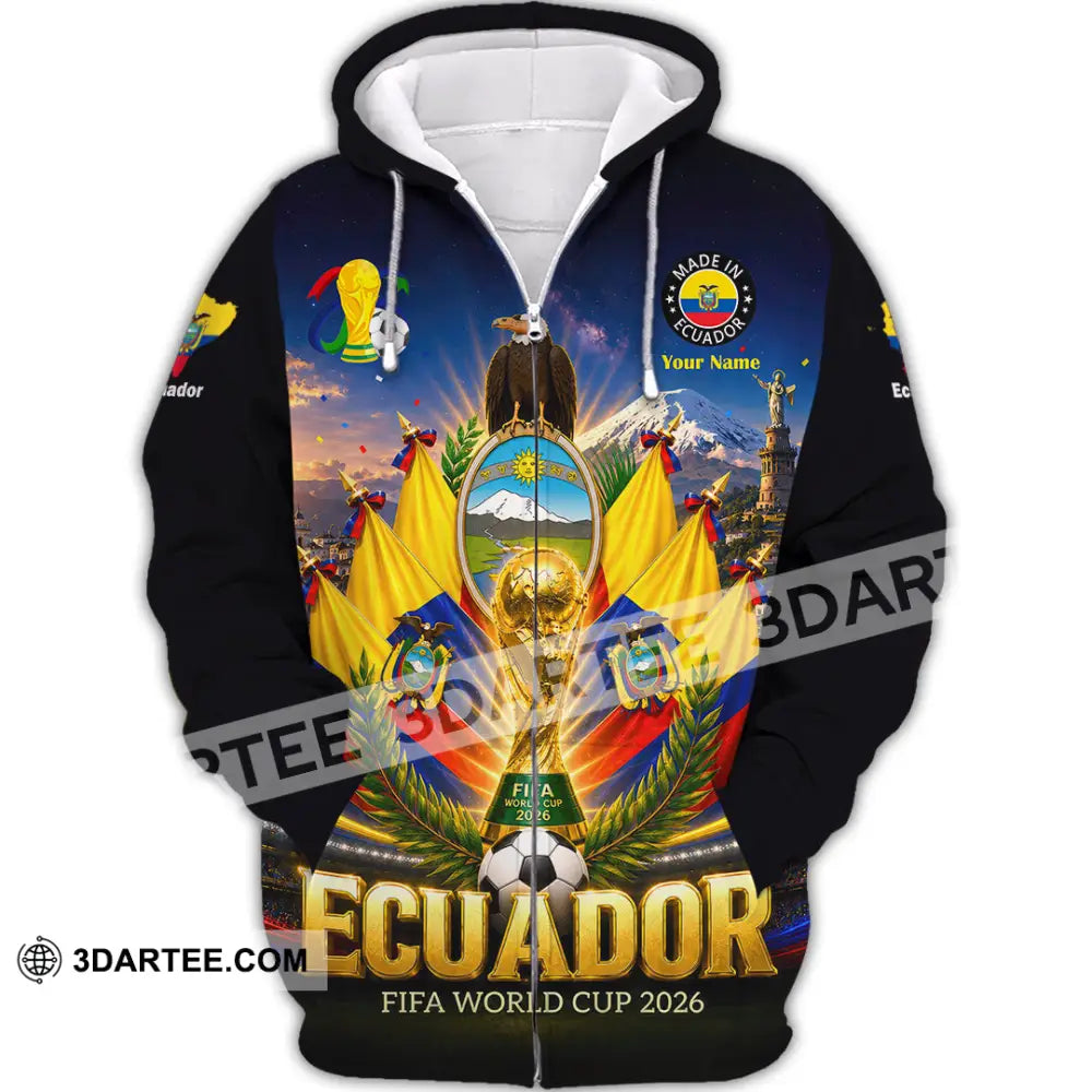 Unisex Shirt - Custom Ecuador World Cup 2026 Shirt - Zipper Hoodie / S - T-shirt