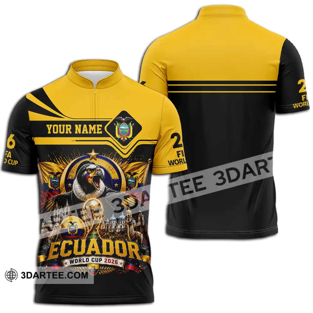 Unisex Shirt - Custom Ecuador World Cup 2026 Shirt - Zipper Polo Shirt / S - T-shirt