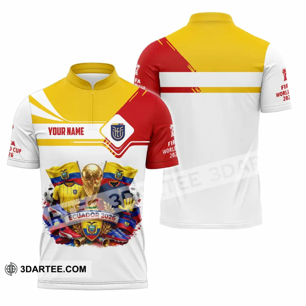 Unisex Shirt - Custom Ecuador World Cup 2026 Shirt - Zipper Polo Shirt / S - T-shirt