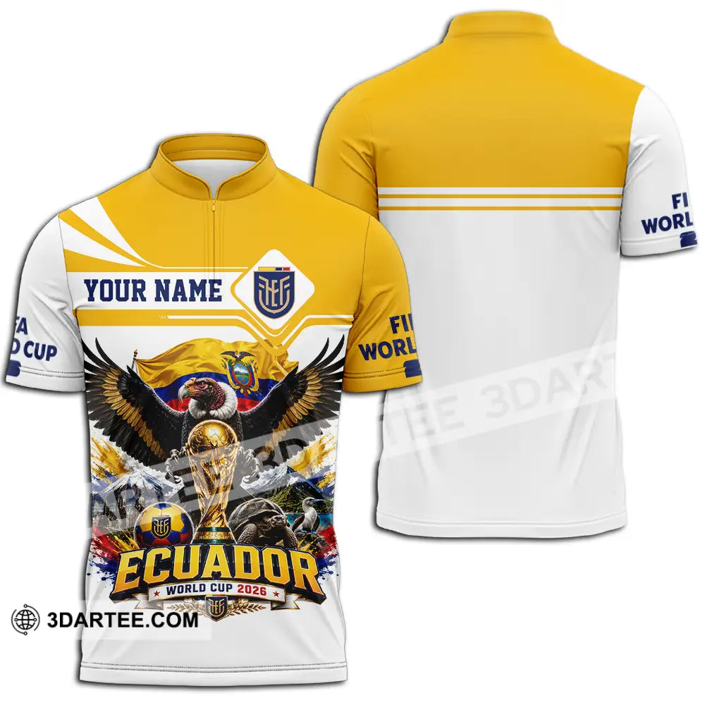 Unisex Shirt - Custom Ecuador World Cup 2026 Shirt - Zipper Polo Shirt / S - T-shirt