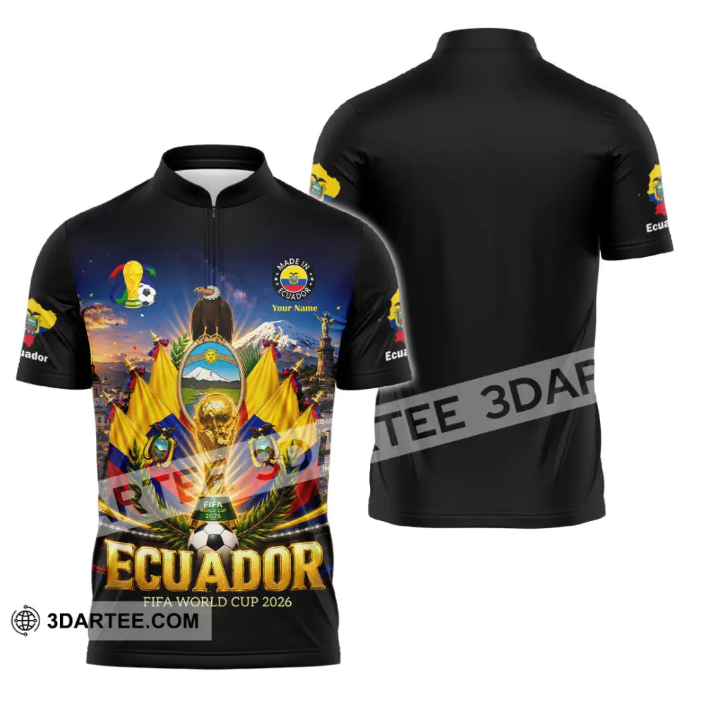 Unisex Shirt - Custom Ecuador World Cup 2026 Shirt - Zipper Polo Shirt / S - T-shirt
