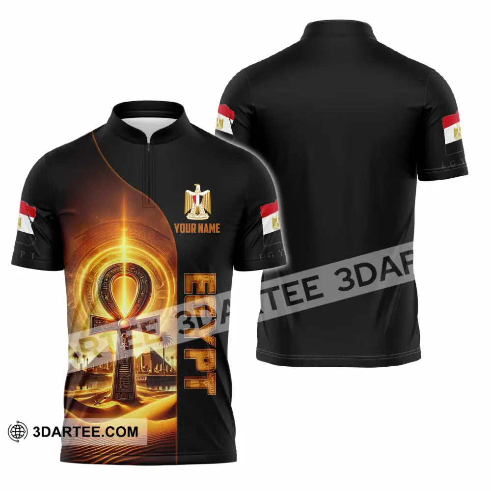 Unisex Shirt - Custom Egypt Shirt Zipper Polo Shirt / S T-shirt