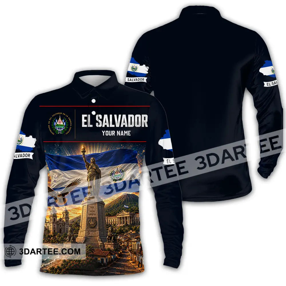 Unisex Shirt - Custom El Salvador Shirt - Long Sleeve Polo / S - T-shirt
