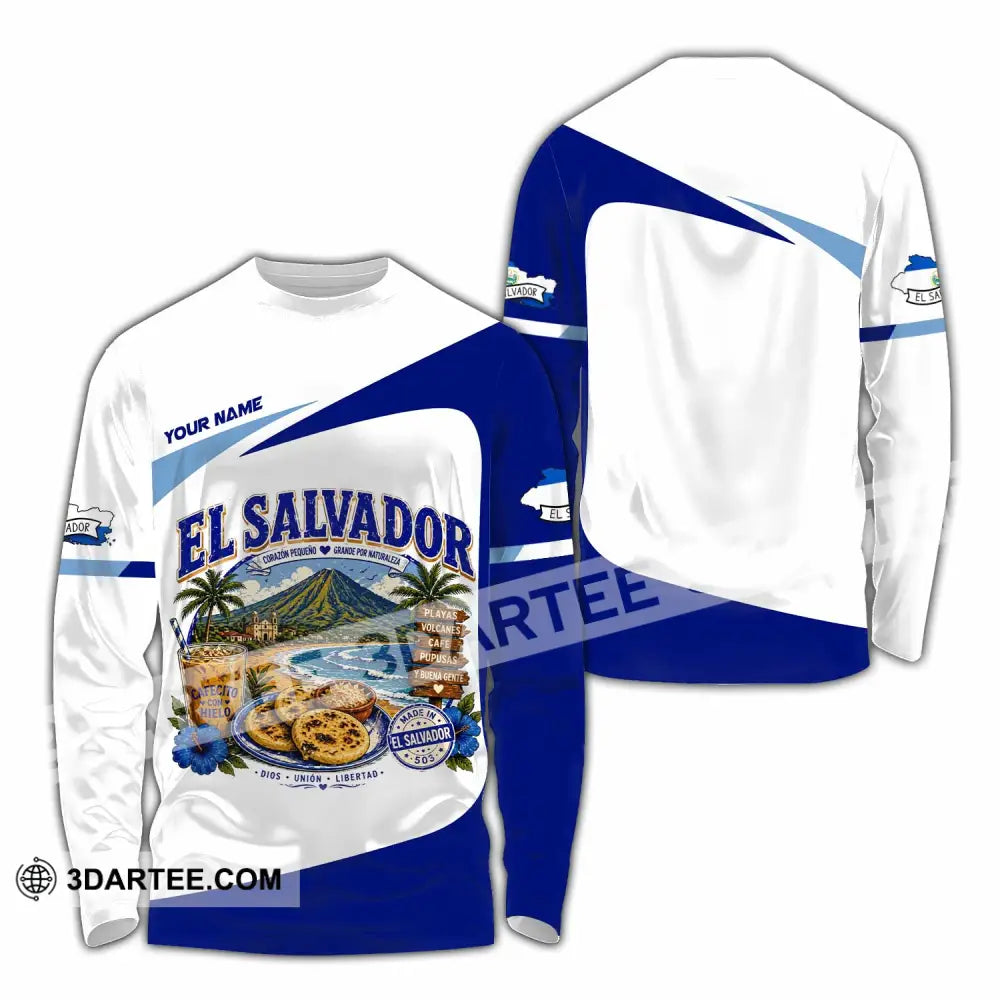 Unisex Shirt - Custom El Salvador Shirt - Long Sleeve Shirt / S - T-shirt