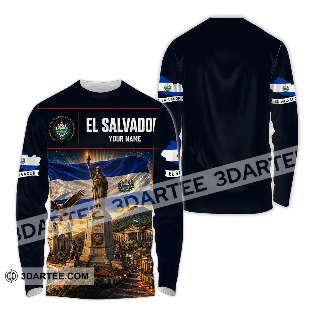 Unisex Shirt - Custom El Salvador Shirt - Long Sleeve Shirt / S - T-shirt