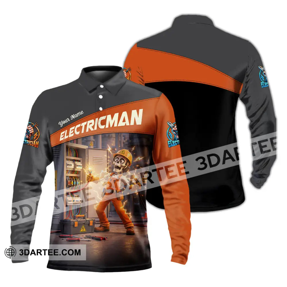 Unisex Shirt - Custom Electrician Shirt - Long Sleeve Polo / S - T-shirt
