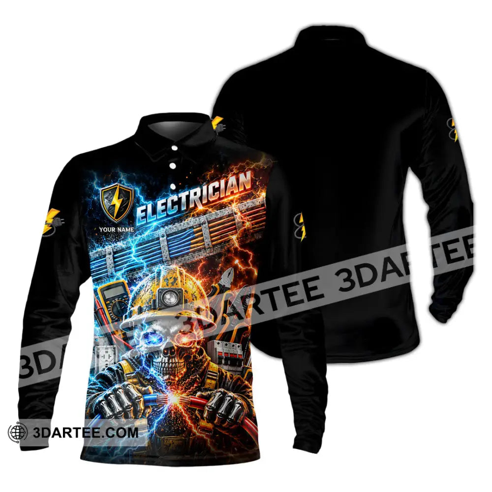 Unisex Shirt - Custom Electrician Shirt - Long Sleeve Polo / S - T-shirt
