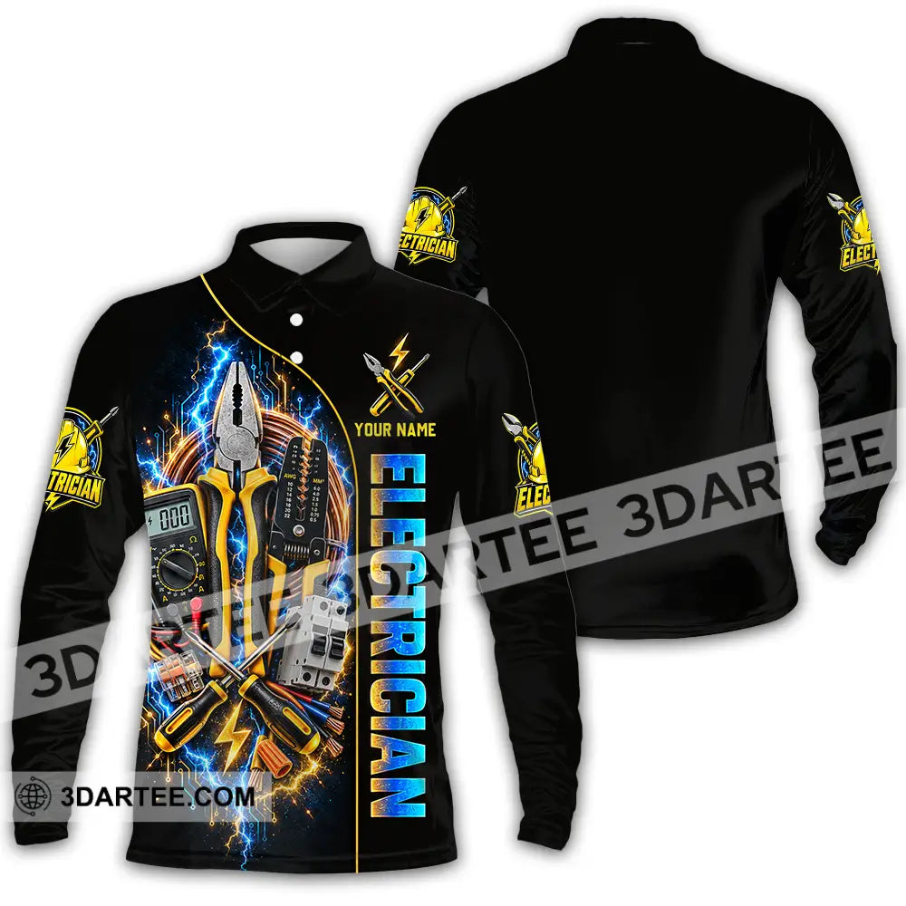Unisex Shirt - Custom Electrician Shirt - Long Sleeve Polo / S - T-shirt