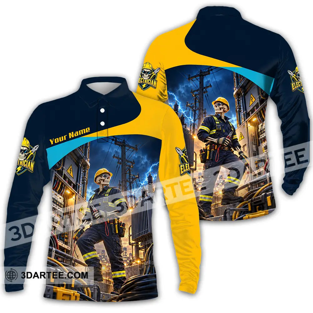 Unisex Shirt - Custom Electrician Shirt - Long Sleeve Polo / S - T-shirt