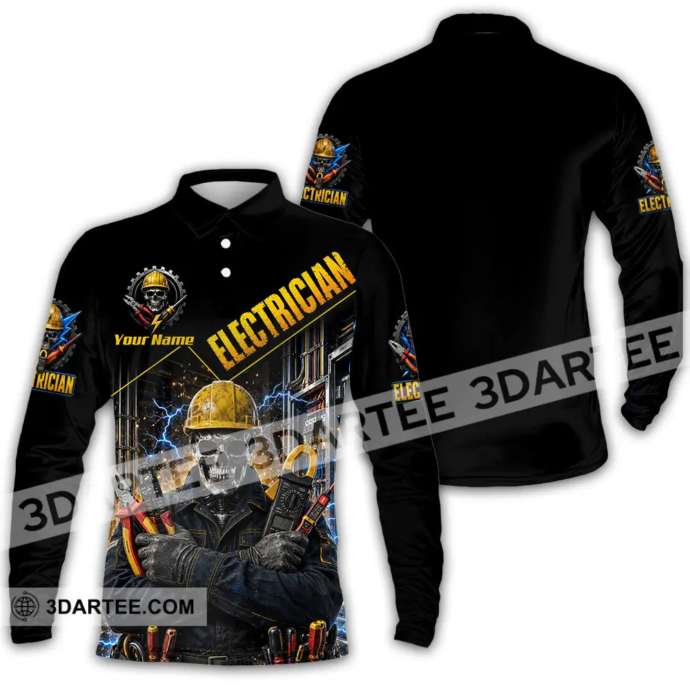 Unisex Shirt - Custom Electrician Shirt - Long Sleeve Polo / S - T-shirt