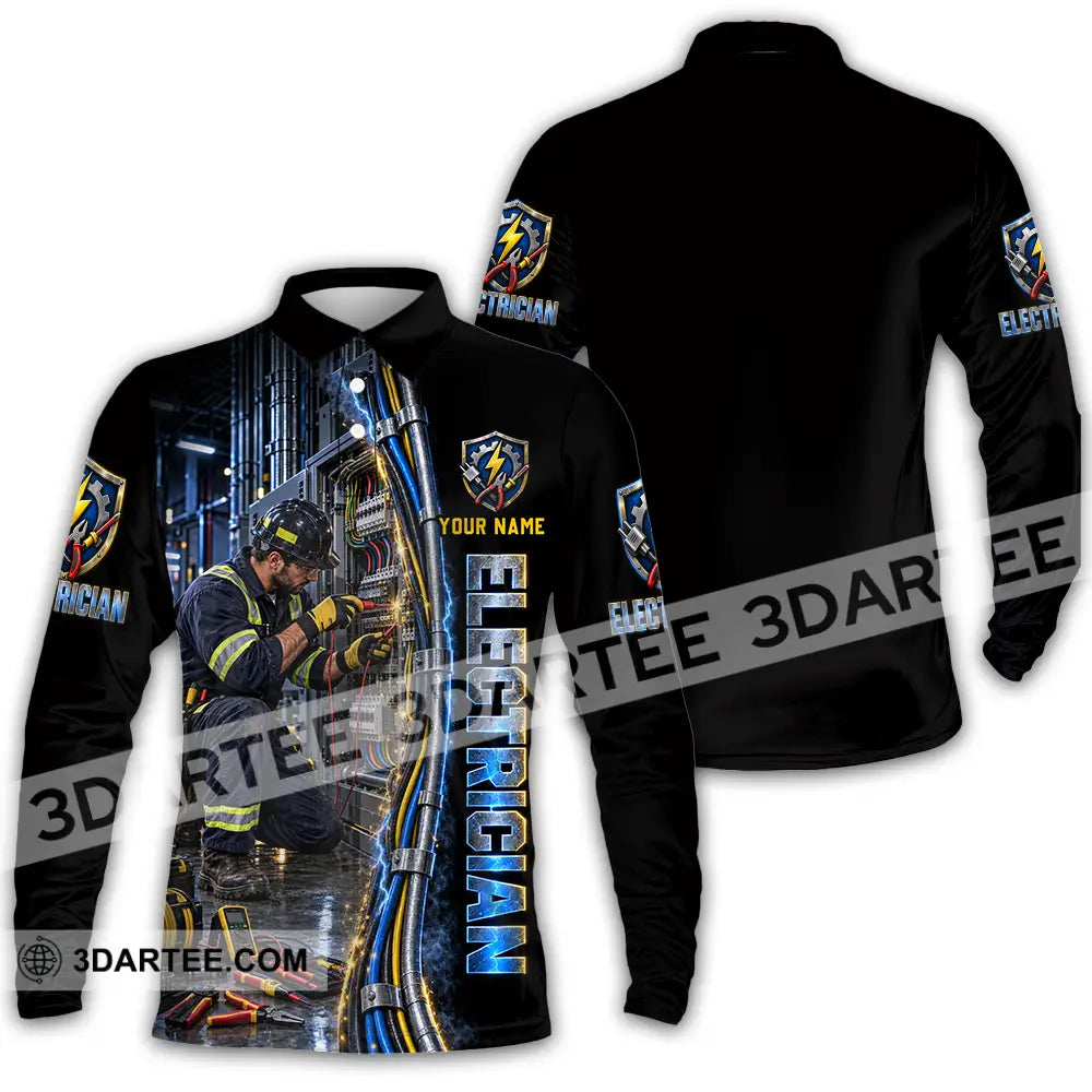 Unisex Shirt - Custom Electrician Shirt - Long Sleeve Polo / S - T-shirt