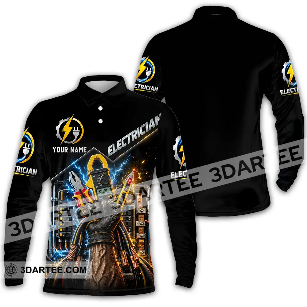 Unisex Shirt - Custom Electrician Shirt - Long Sleeve Polo / S - T-shirt