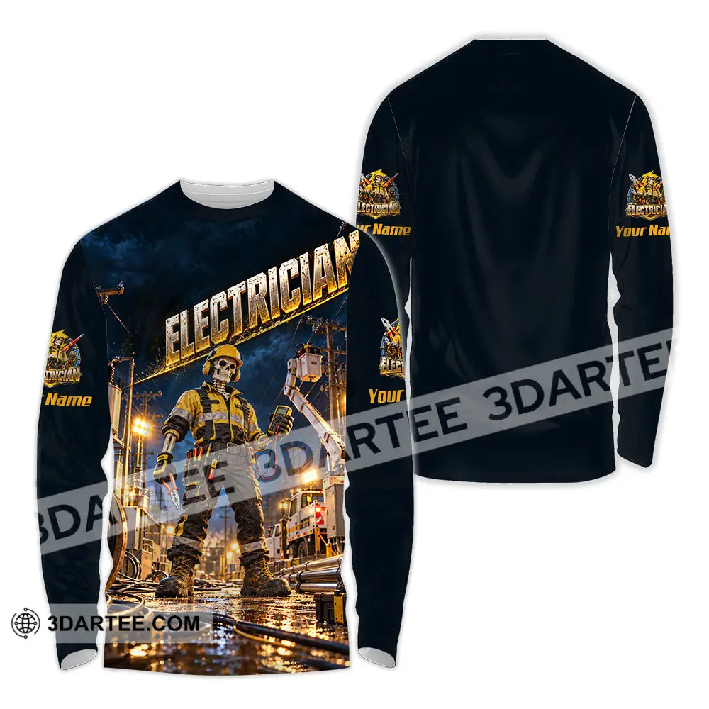 Unisex Shirt - Custom Electrician Shirt - Long Sleeve Shirt / S - T-shirt