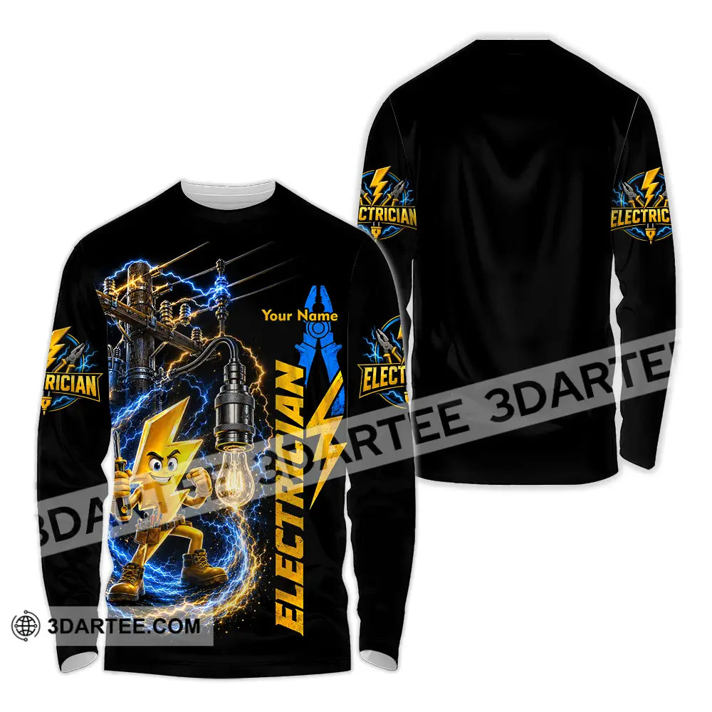 Unisex Shirt - Custom Electrician Shirt - Long Sleeve Shirt / S - T-shirt