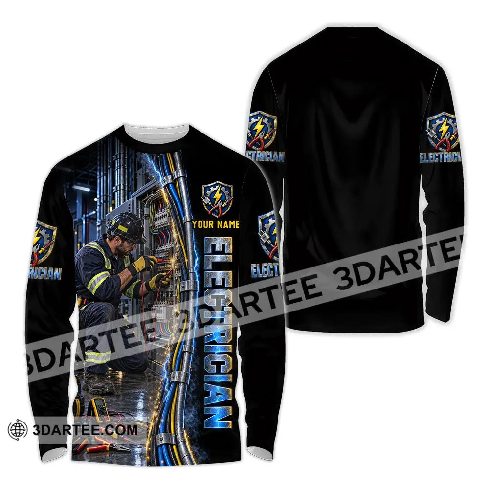 Unisex Shirt - Custom Electrician Shirt - Long Sleeve Shirt / S - T-shirt