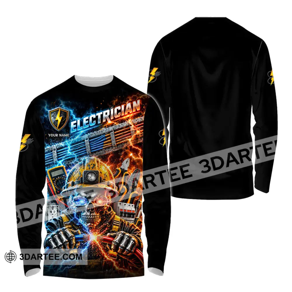 Unisex Shirt - Custom Electrician Shirt - Long Sleeve Shirt / S - T-shirt