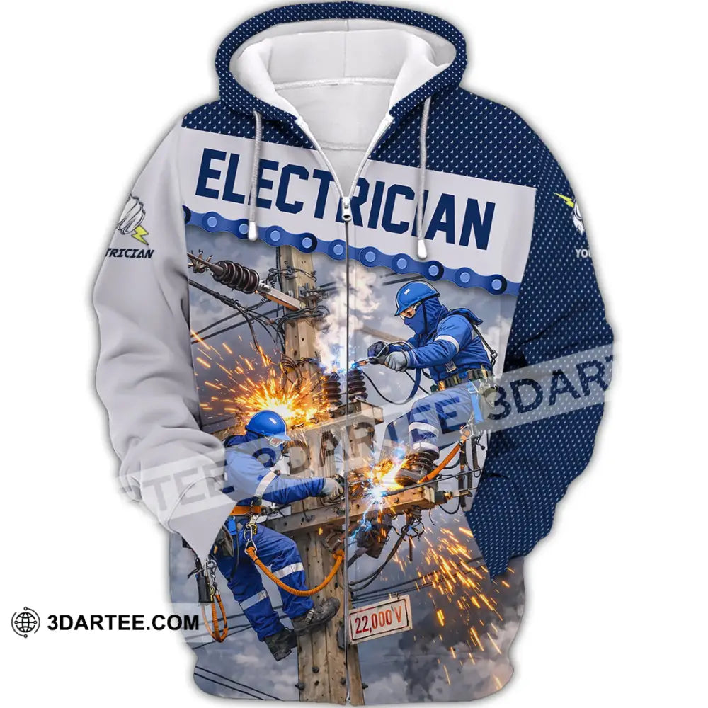 Unisex Shirt - Custom Electrician Shirt - Zipper Hoodie / S - T-shirt