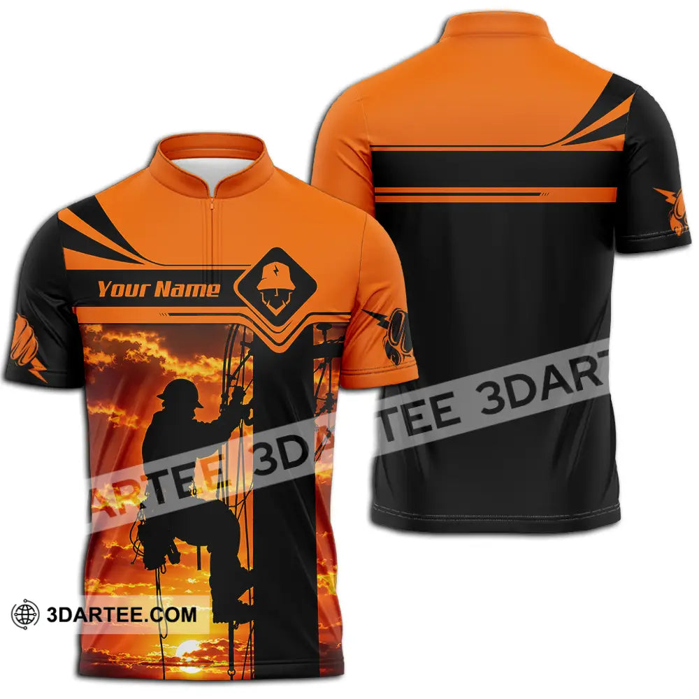 Unisex Shirt - Custom Electrician Shirt - Zipper Polo Shirt / S - T-shirt