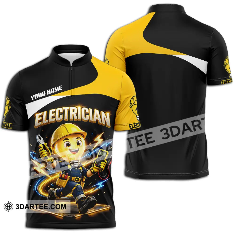 Unisex Shirt - Custom Electrician Shirt - Zipper Polo Shirt / S - T-shirt