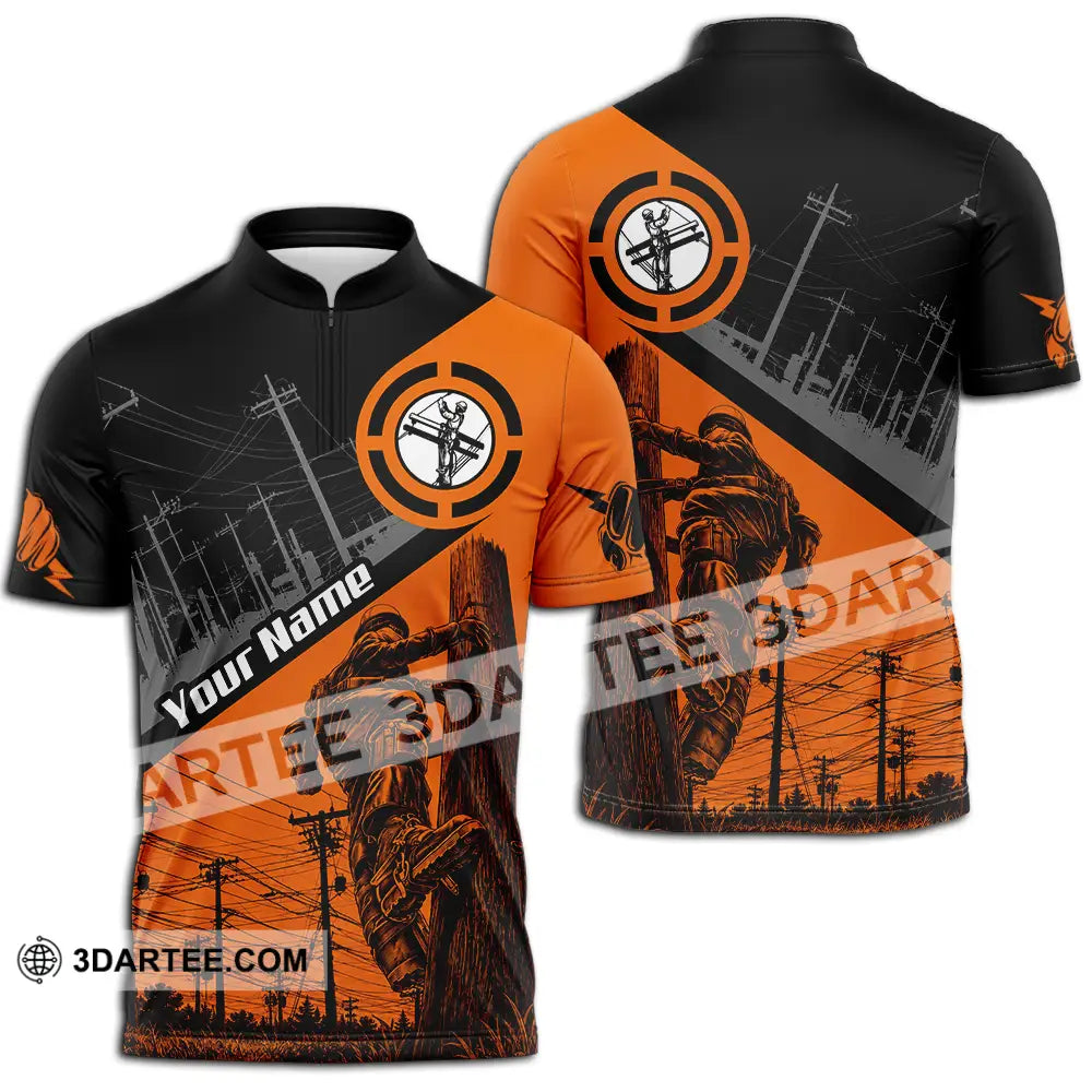 Unisex Shirt - Custom Electrician Shirt - Zipper Polo Shirt / S - T-shirt