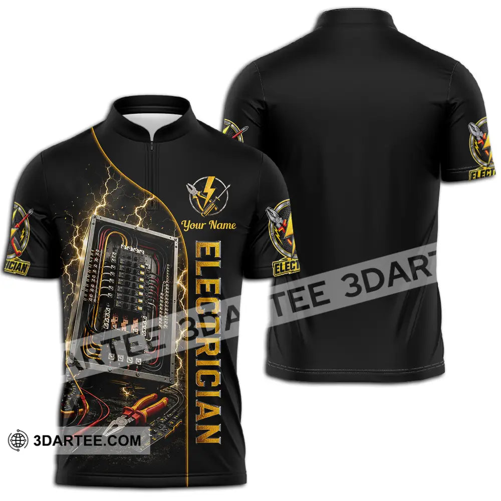 Unisex Shirt - Custom Electrician Shirt - Zipper Polo Shirt / S - T-shirt