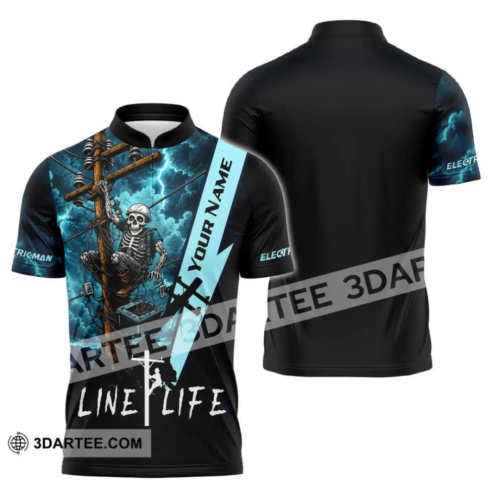 Unisex Shirt - Custom Electrician Shirt - Zipper Polo Shirt / S - T-shirt