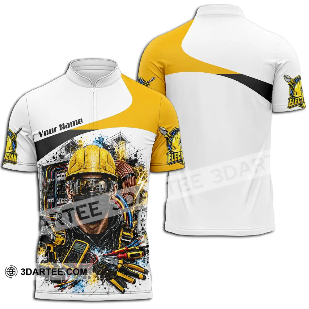 Unisex Shirt - Custom Electrician Shirt - Zipper Polo Shirt / S - T-shirt