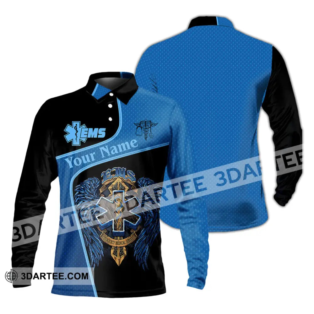 Unisex Shirt - Custom EMS Shirt - Long Sleeve Polo / S - T-shirt