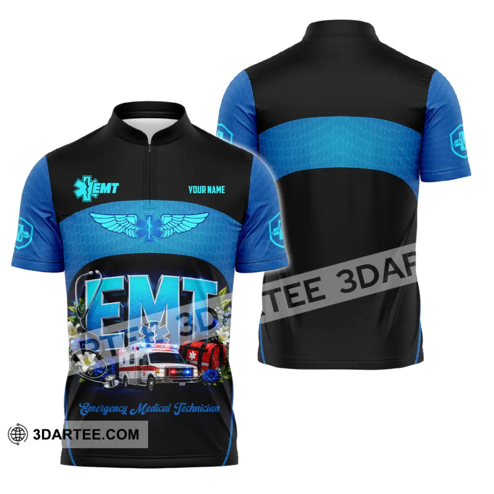 Unisex Shirt - Custom EMT Shirt - Zipper Polo Shirt / S - T-shirt