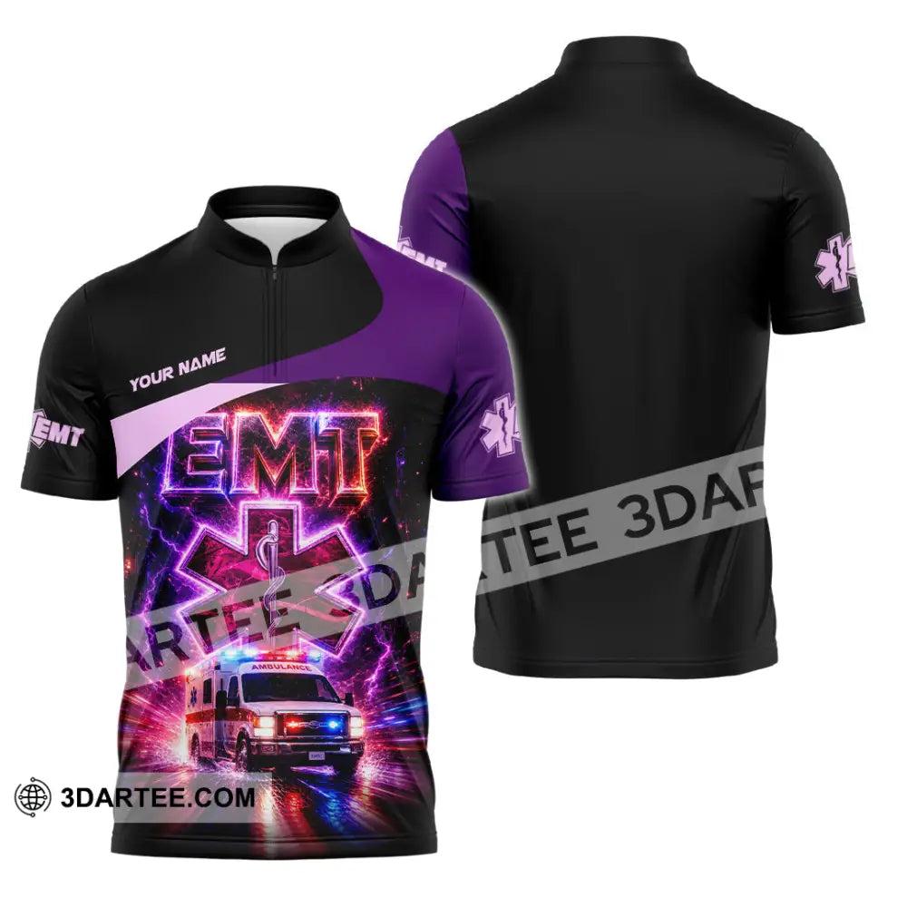 Unisex Shirt - Custom EMT Shirt - Zipper Polo Shirt / S - T-shirt