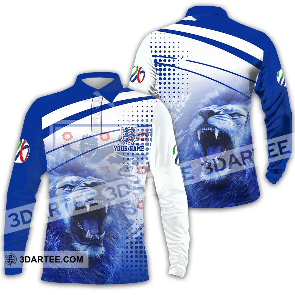 Unisex Shirt - Custom England 3D Shirt Long Sleeve Polo / S T-shirt
