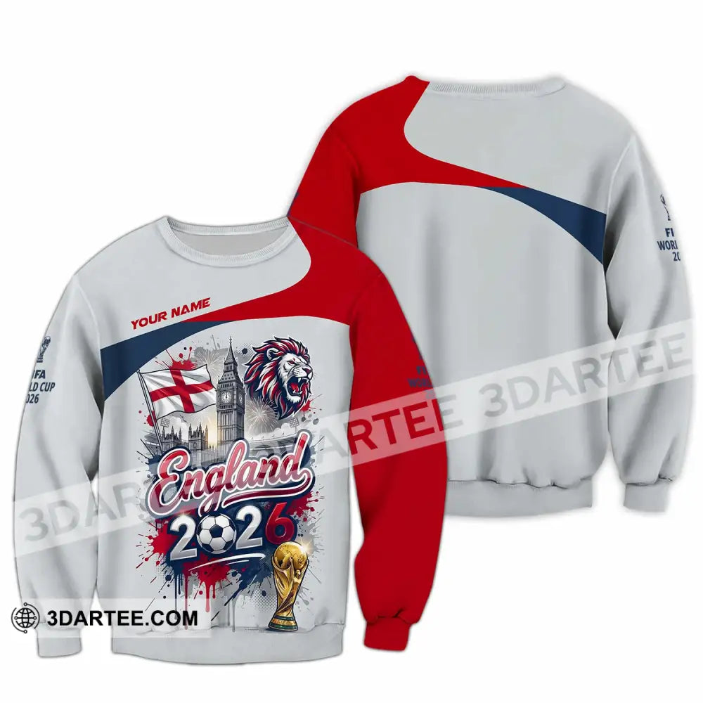 Unisex Shirt - Custom England World Cup 2026 3D Shirt - Long Sleeve / S - T-shirt