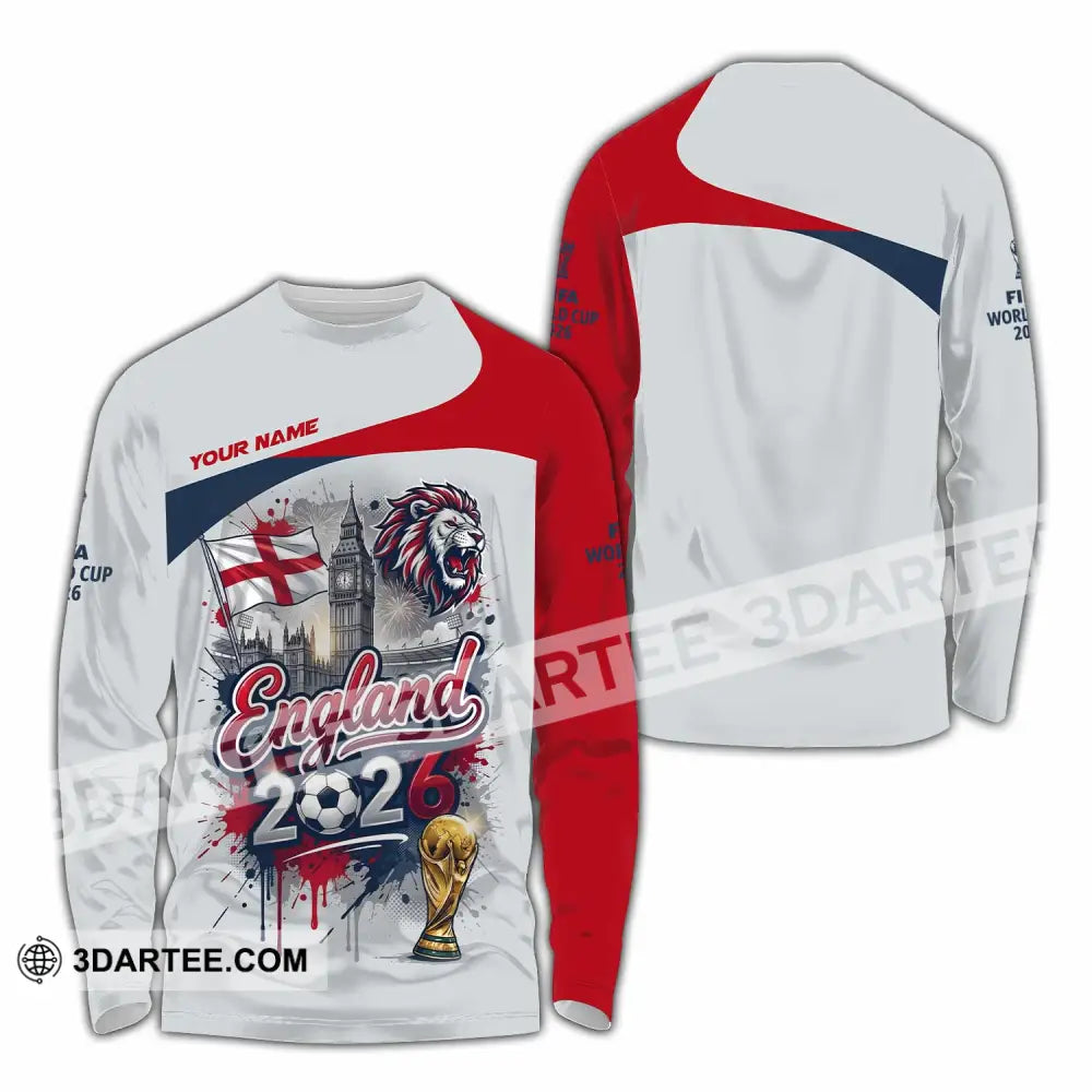 Unisex Shirt - Custom England World Cup 2026 3D Shirt - Long Sleeve Shirt / S - T-shirt