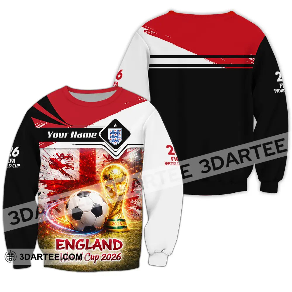 Unisex Shirt - Custom England World Cup 2026 3D Shirt - Long Sleeve / S - T-shirt