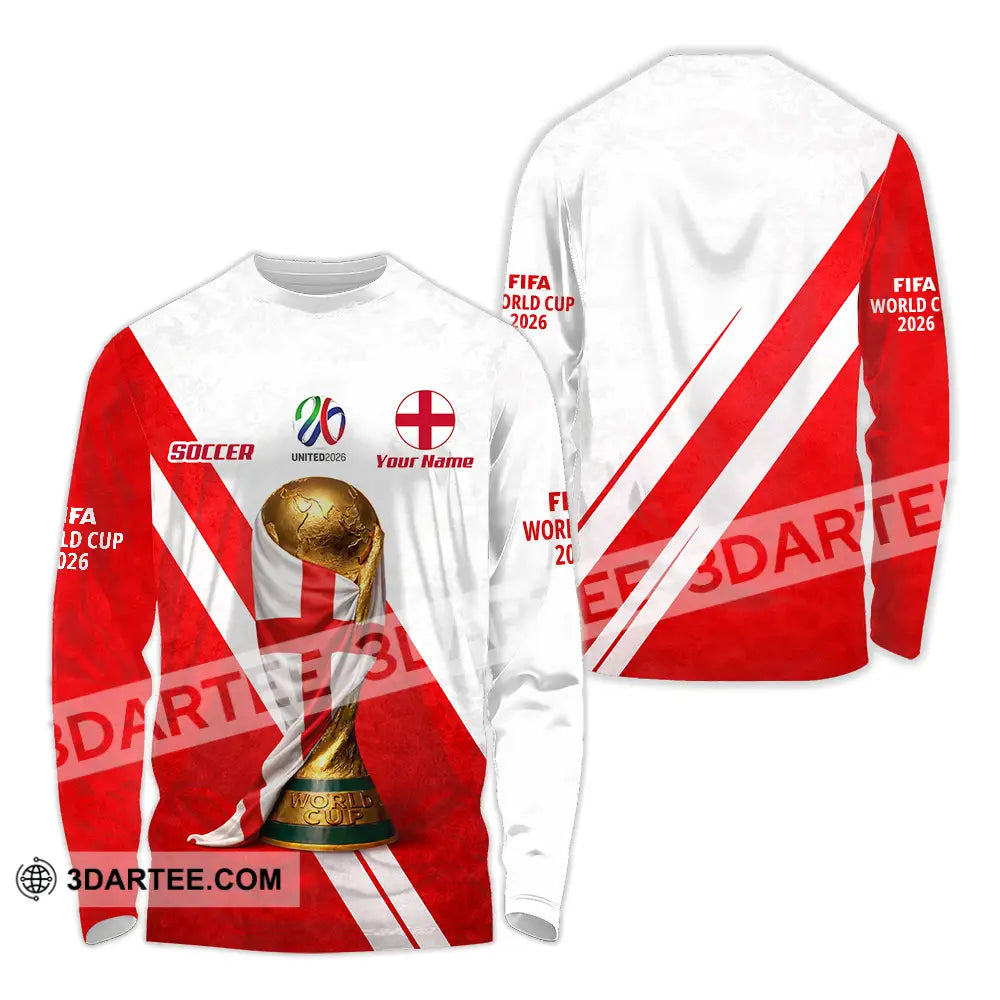 Unisex Shirt - Custom England World Cup 2026 3D Shirt - Long Sleeve Shirt / S - T-shirt