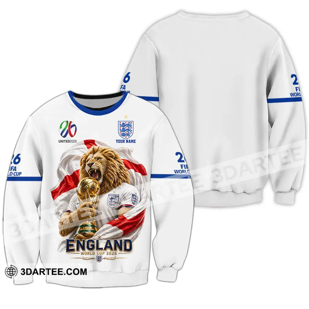 Unisex Shirt - Custom England World Cup 2026 3D Shirt - Long Sleeve / S - T-shirt