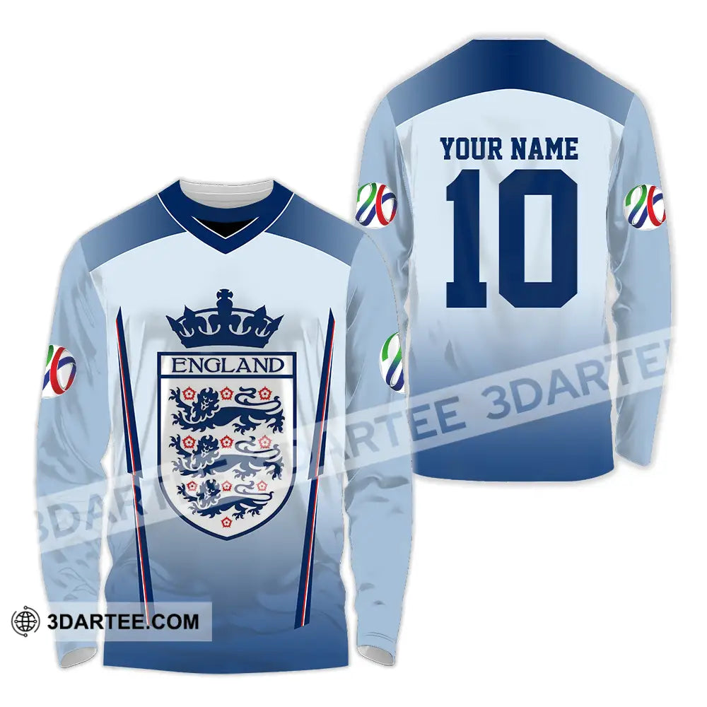 Unisex Shirt - Custom England 3D Shirt Long Sleeve Shirt / S T-shirt