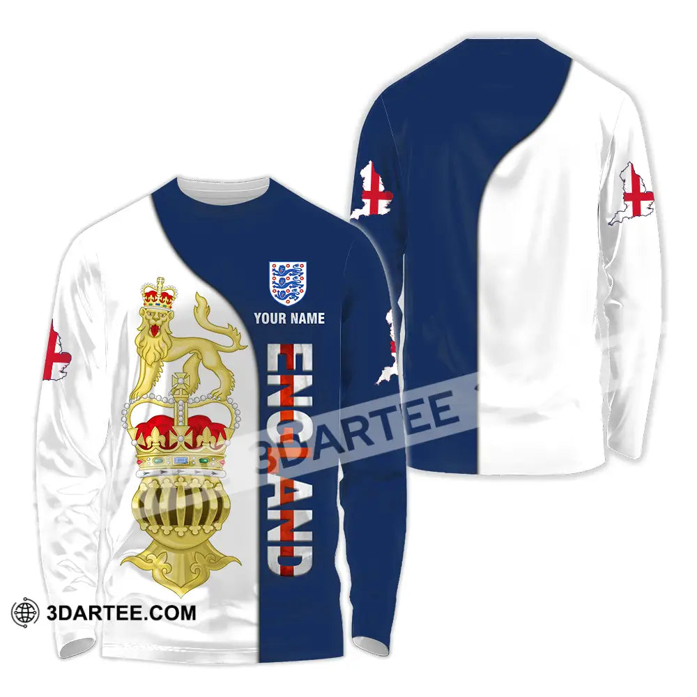 Unisex Shirt - Custom England 3D Shirt Long Sleeve Shirt / S T-shirt