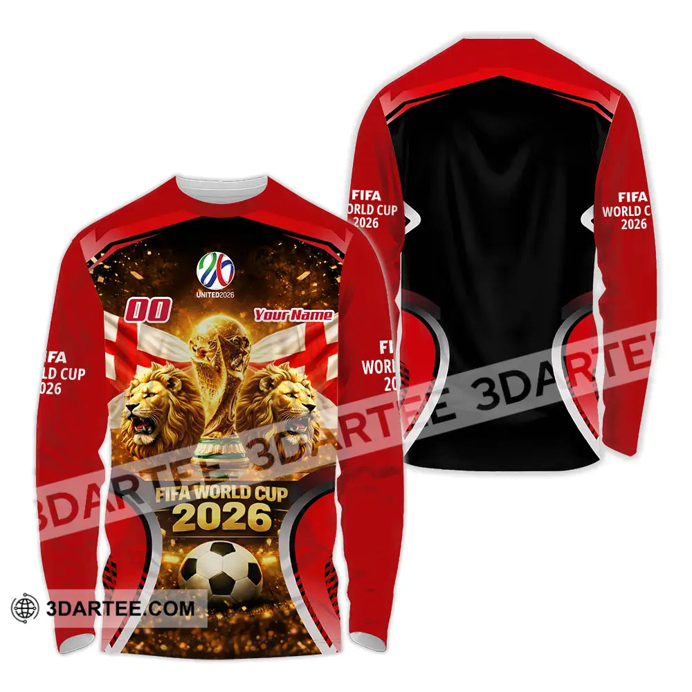 Unisex Shirt - Custom England World Cup 2026 3D Shirt - Long Sleeve Shirt / S - T-shirt