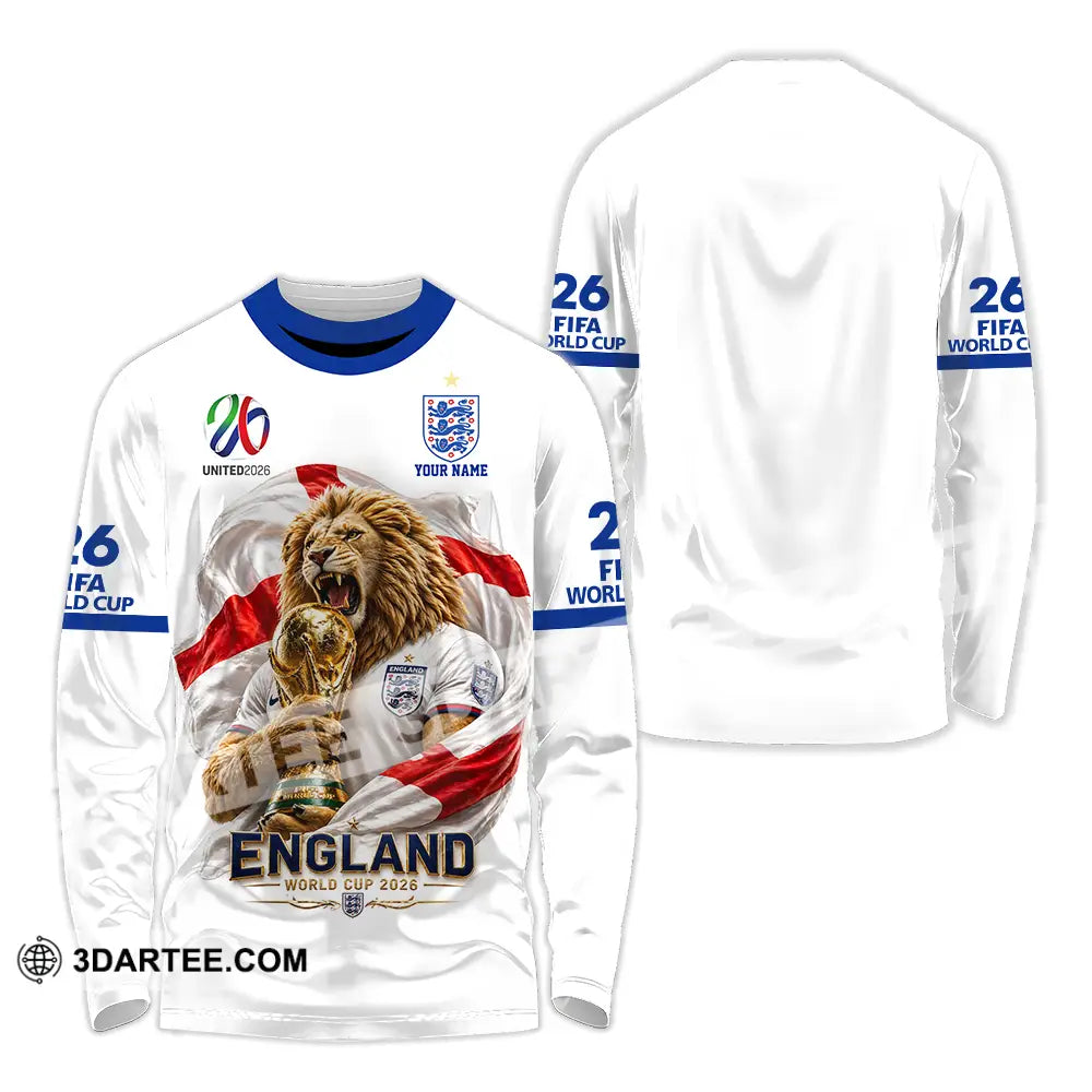 Unisex Shirt - Custom England World Cup 2026 3D Shirt - Long Sleeve Shirt / S - T-shirt