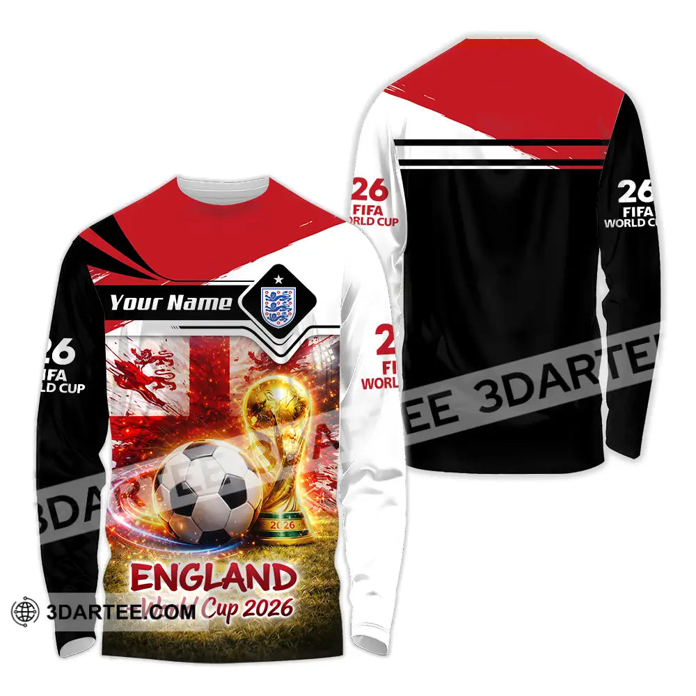 Unisex Shirt - Custom England World Cup 2026 3D Shirt - Long Sleeve Shirt / S - T-shirt