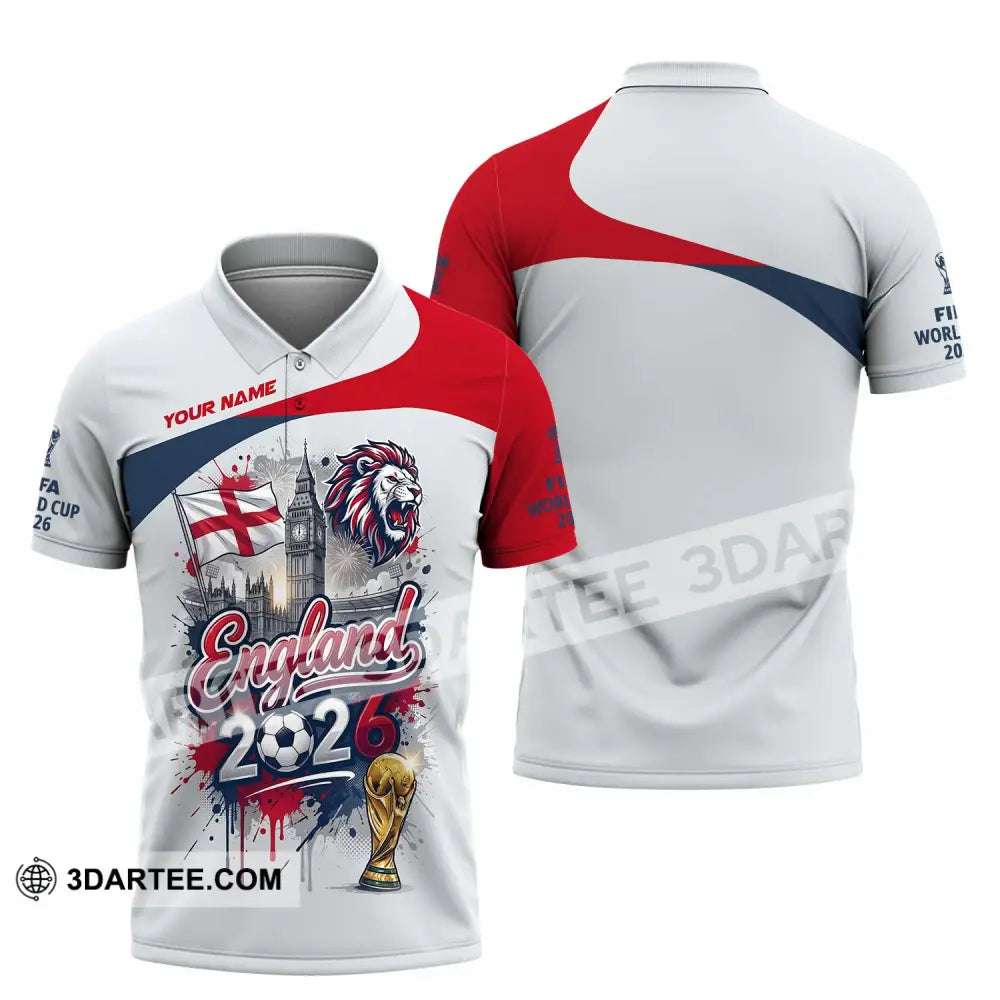 Unisex Shirt - Custom England World Cup 2026 3D Shirt - Polo Shirt / S - T-shirt