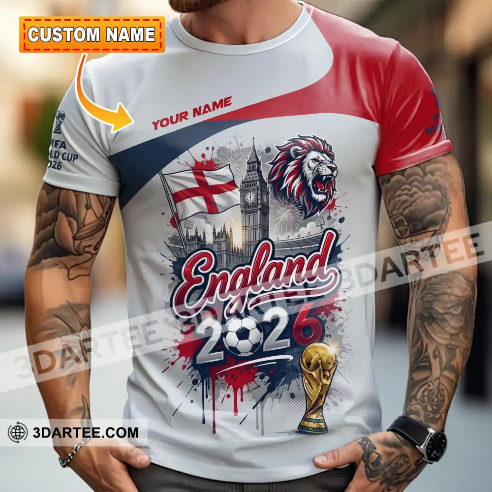 Unisex Shirt - Custom England World Cup 2026 3D Shirt - T-shirt