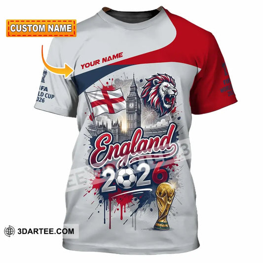 Unisex Shirt - Custom England World Cup 2026 3D Shirt - T-shirt