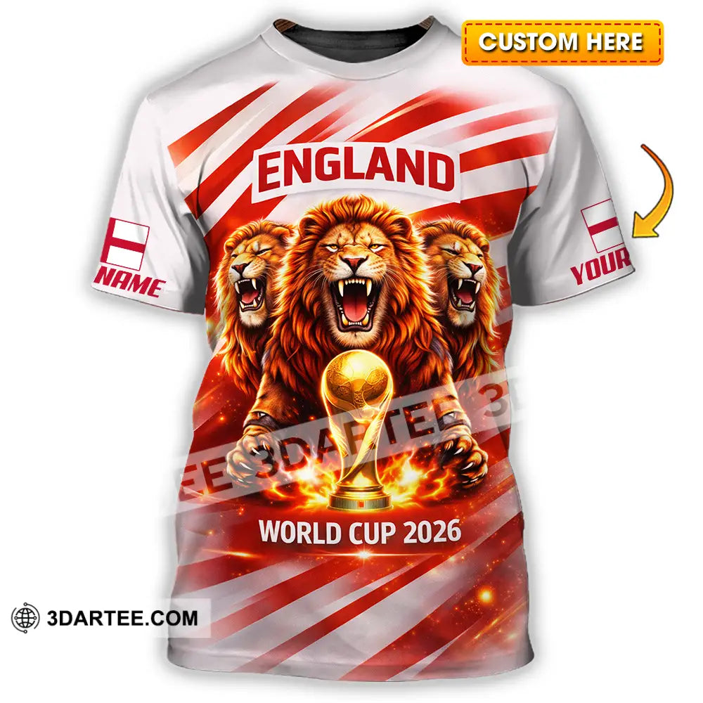 Unisex Shirt - Custom England World Cup 2026 3D Shirt - T-shirt