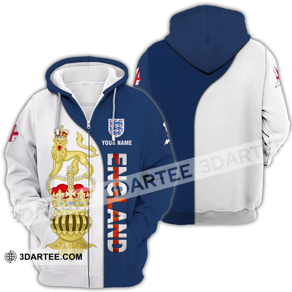Unisex Shirt - Custom England 3D Shirt Zipper Hoodie / S T-shirt