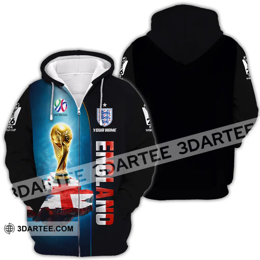 Unisex Shirt - Custom England World Cup 2026 3D Shirt - Zipper Hoodie / S - T-shirt